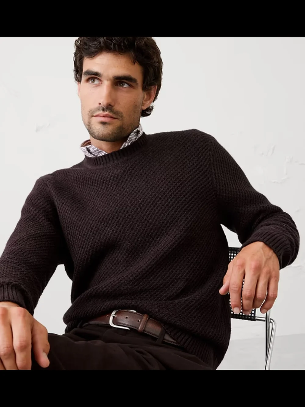 Banana Republic Cozy Textured Brown Sweater